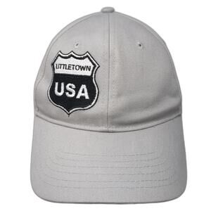 Littletown USA Strapback Baseball Cap Gray One Size Adjustable Ivory Headwear